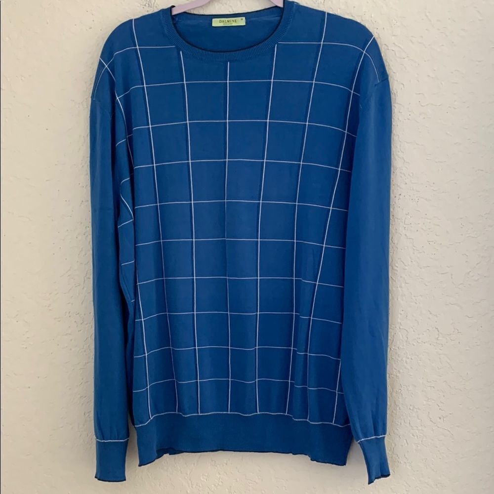 Dalmine Sweater Italy Men’s Cotton Blue Crew Neck Lightweight Size EU58 / US XXL